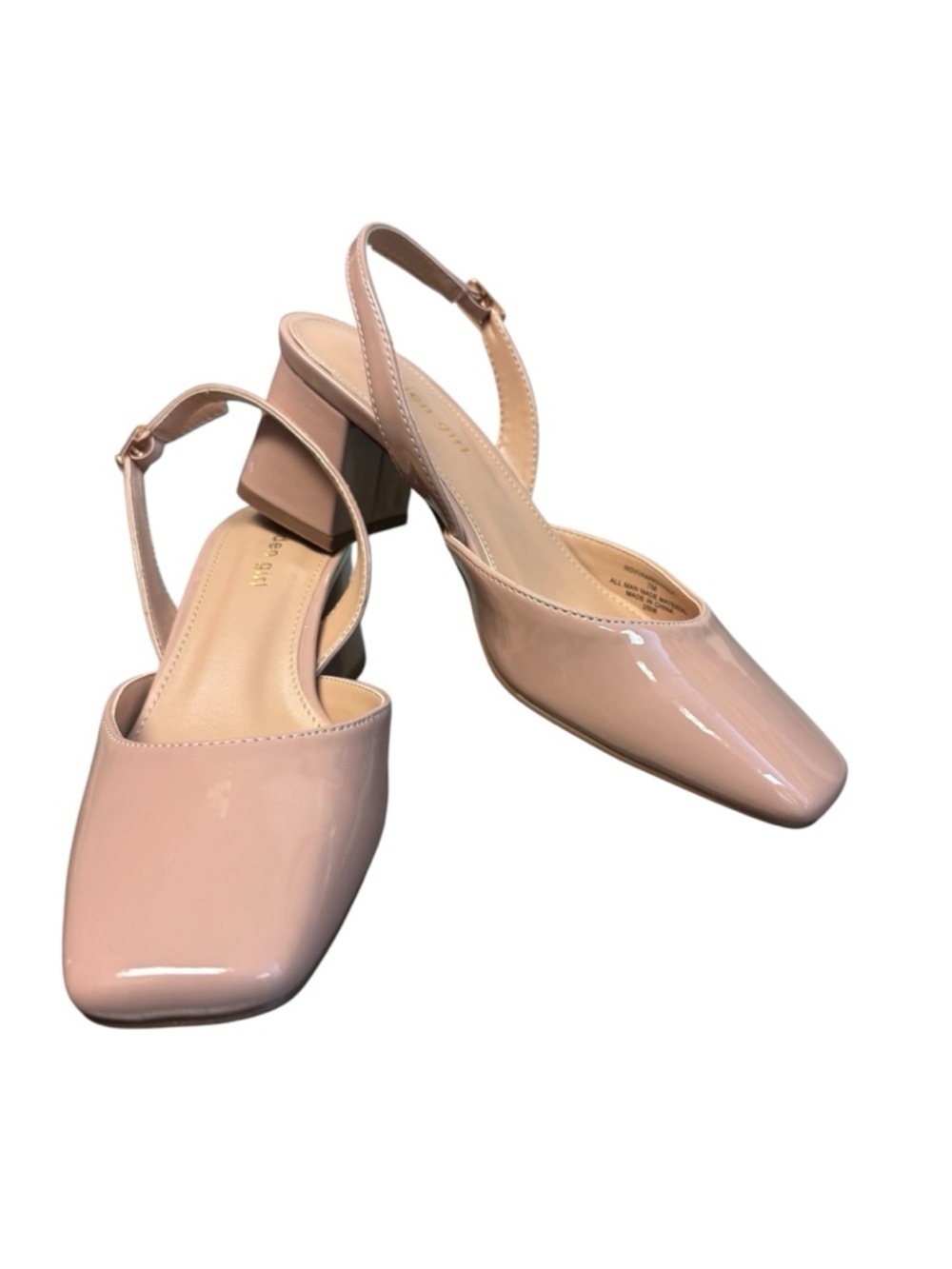Madden Girl Novvaa Slingback Back Block Heel Blush Patent Size 7 - Picture 11 of 16